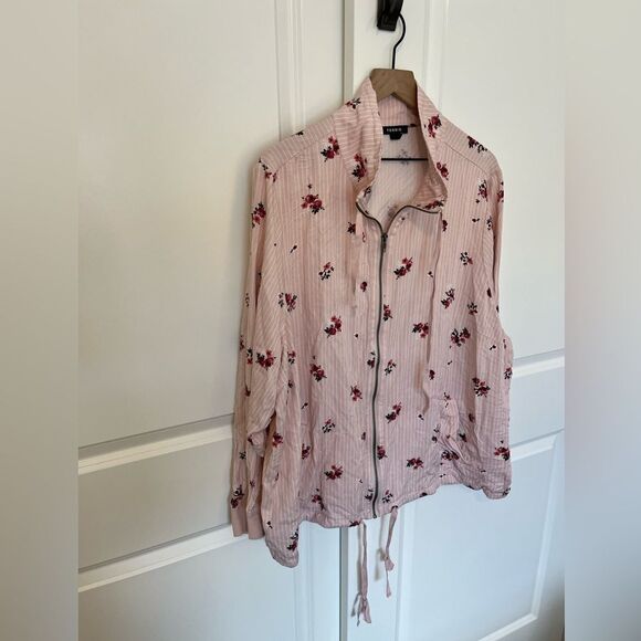 Torrid Pink Floral Stripe Twill Track Jacket 4X Ditsy Floral - Picture 5 of 16